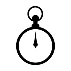 Simple black and white stopwatch illustration on a clean white backdrop
