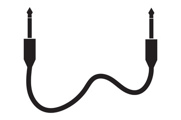 audio jack socket cable connector plug icon, vector illustration of an electric plug.