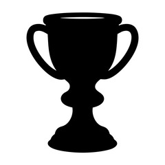 Black Silhouette Illustration of a Classic Trophy Cup for Achievement