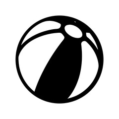 Black and white simple graphic icon of a beach ball design