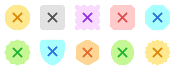 Vector cross multiply close remove mark icon. Black, white background. Perfect for app and web interfaces, infographics, presentations, marketing, etc.