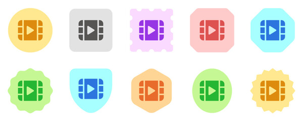 Editable vector video movie clip icon. Black, transparent white background. Part of a big icon set family. Perfect for web and app interfaces, presentations, infographics, etc