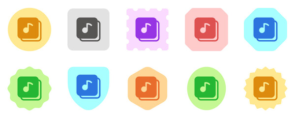 Editable vector music playlist album icon. Black, transparent white background. Part of a big icon set family. Perfect for web and app interfaces, presentations, infographics, etc