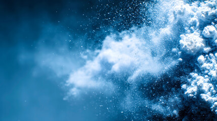 Obraz premium White and Black Powder Texture on Blue Background