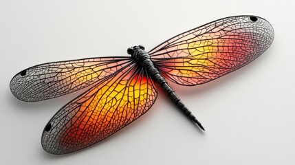 Mesmerizing Dragonfly with Iridescent Transparent Wings A Captivating Natural Artwork Showcasing the Ethereal Beauty and Intricate Details of this Delicate Insect