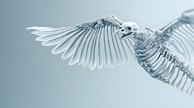 Abstract Eagle Skeleton In Flight