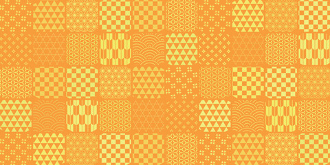 オレンジ　和柄　秋　背景	