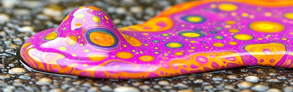 Aufkleber abstract vibrant blob on textured surface, captivating color fusion
