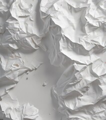 Obraz premium Textured white crumpled poster, creases and wrinkles visible , mockup, graphic