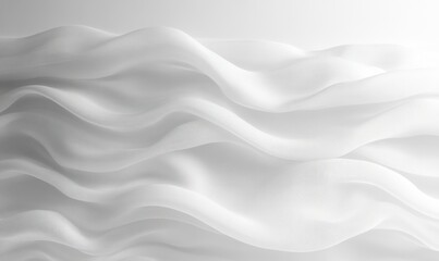 Naklejka premium Soft flowing white fabric creating gentle waves and a sense of calm and delicate movement under soft light