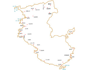 Obraz premium 和歌山県 地図 白 斑点 イラスト