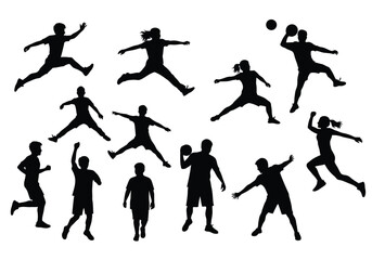 Physical education silhouette. This image showcases a dynamic pose symbolizing physical training, movement, and exercise, emphasizing health and fitness. Vector clipart illustration design.