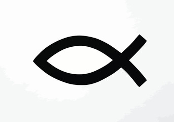 Jesus fish silhouette. This image represents a symbolic depiction of faith and devotion, illustrating the Jesus fish symbol as an icon of Christianity and spirituality.  clipart illustration design.