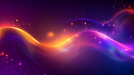 Gradient radiant fusion: a dance of purple and orange. [Cyber Serenades] | LED Melodies | bright tune. Illustration