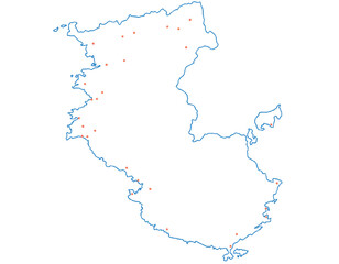 和歌山県　地図　白　斑点　イラスト