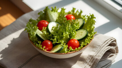 Fresh Green Salad with Cherry Tomatoes and Cucumbers A Healthy and Delicious Meal