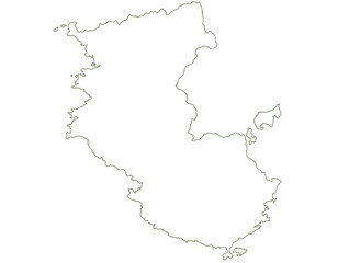 和歌山県　地図　白　イラスト