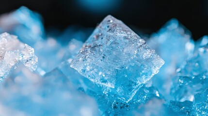 Close-up of vibrant ice cubes