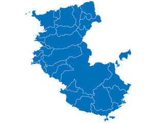 和歌山県　地図　ブルー　イラスト