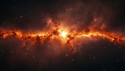 Obraz premium Cosmic fiery nebula