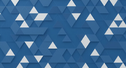 Clean Blue White Interlocking Triangles Seamless Flat Design Matte Pattern