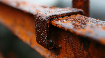 Rusted metal beam close-up