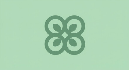Symmetrical Pastel Green Overlapping Circles Vector Art Centered Matte Finish
