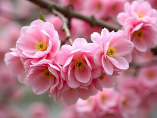 A close up of a pink flowering tree