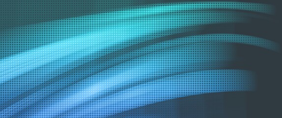 Naklejka premium green and blue abstract wave background with motion blur and halftone texture