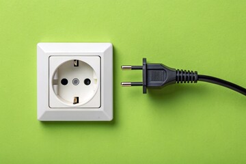 Electric socket with a plug. Connection and disconnection concept - generated by ai
