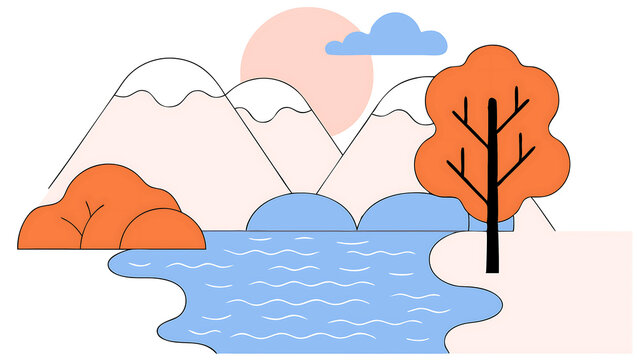 beautiful view of blue water river and rocky cliff mountain with colorful yellow tree in early morning autumn kurobe onzen central japan 93374497 1