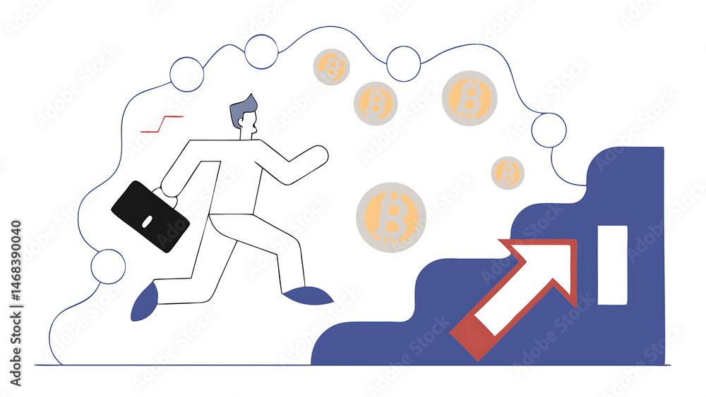 Aufkleber bitcoin price falling down make investor or trader losing money crypto value dissolve into dust part