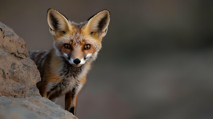 Fototapeta premium Young Red Fox Portrait In Natural Habitat