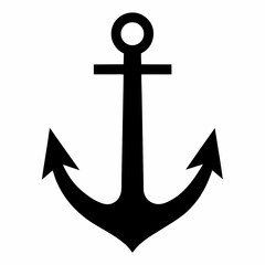 Bold silhouette nautical anchor illustration on a clean white background