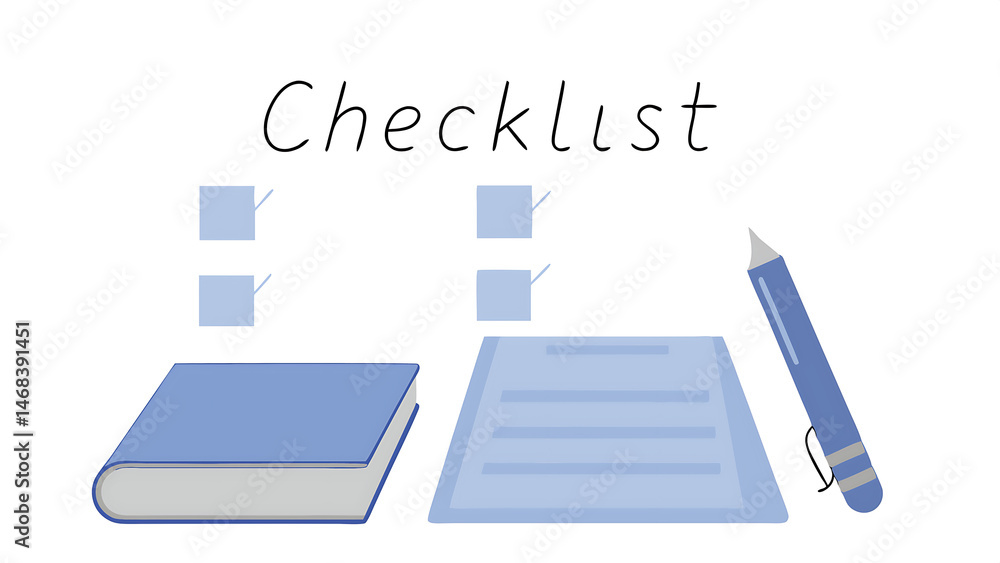 Poster checklist to do list prioritize or reminder for project plan handwriting headline the word checklist