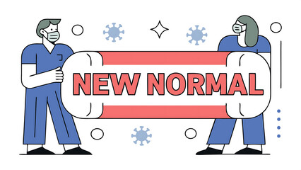 coronavirus new normal lifestyle covid 19 pandemic make people living new life to protect outbreak concept medical staff wearing face mask manage to wear mask with the word new on main word 83626484 1