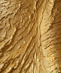 Abstract gold pattern with deep crevices and highlights  Intricate, shimmering gold surface ,  foil,  shadow