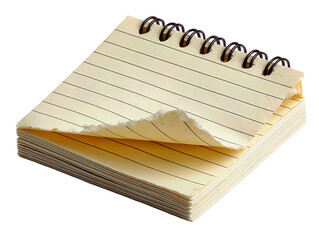 Blank Notepad Resting on a Table With a Torn Page and Spiraled Binding Ready for New Thoughts and Ideas