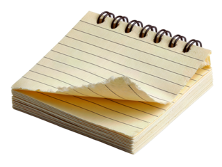 Blank Notepad Resting on a Table With a Torn Page and Spiraled Binding Ready for New Thoughts and Ideas