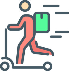 courier illustration on a white background    