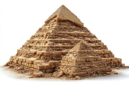 Ancient Pyramid Structure Stone Blocks Desert Landscape Archaeological Site Historical Monu