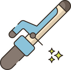 curling iron illustration on a white background     