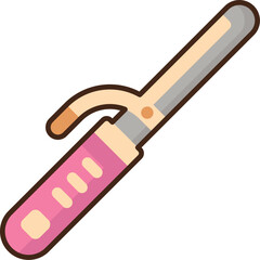 curling iron (3) illustration on a white background     