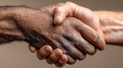 Fototapeta premium Two hands shake in agreement (1)