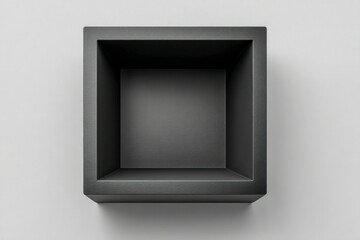 Empty Black Square Box Product Display Minimalist Mockup  Showcase Presentation