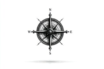 Naklejka premium Detailed Compass Rose Illustration for Navigation and Design Purposes