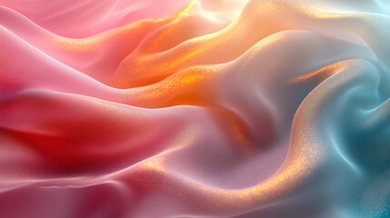 Fototapeta premium Abstract flowing fabric with gradient colors, soft and smooth texture.