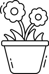 flower pot illustration on a white background     