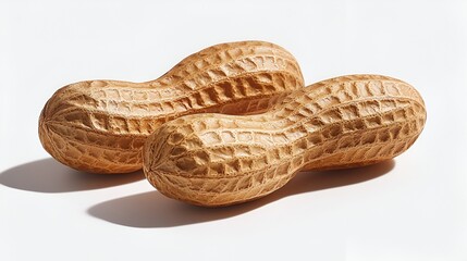 Two peanuts in their shells, close-up.