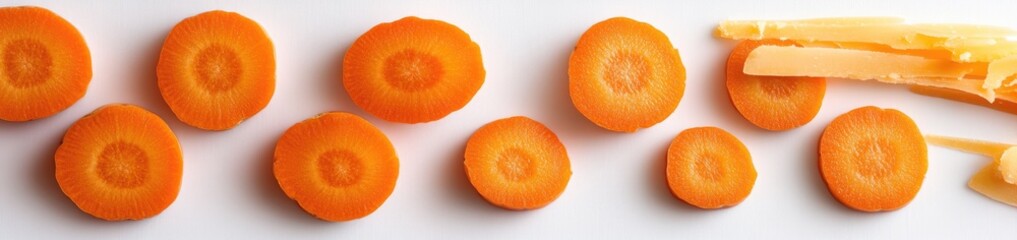 Sliced carrots and cheese shavings